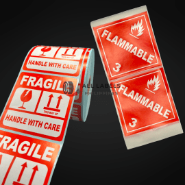 Fragile & Flammable Label Stickers